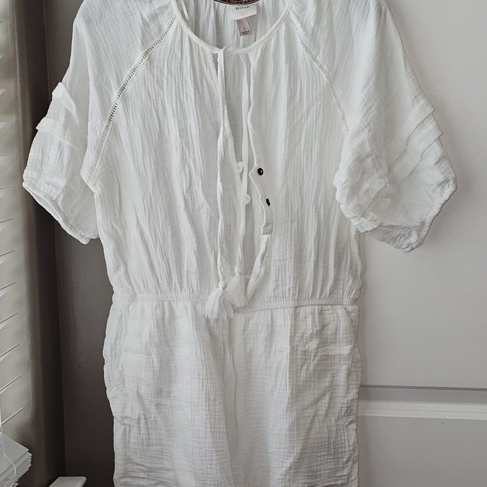 Wild Rose White Romper